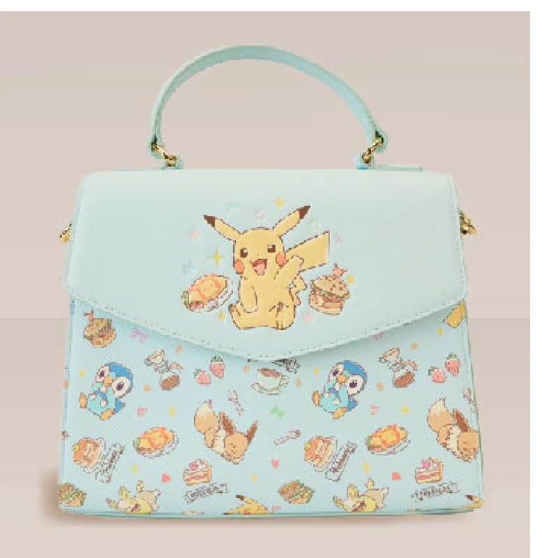 Women's bags with sleek design and simple hardware for a chic, minimalist appearance-Loungefly Pokemon Cafe Crossbody Bag with Pikachu, Piplup, Eevee, Yamper, Dedenne, and Slurpuff