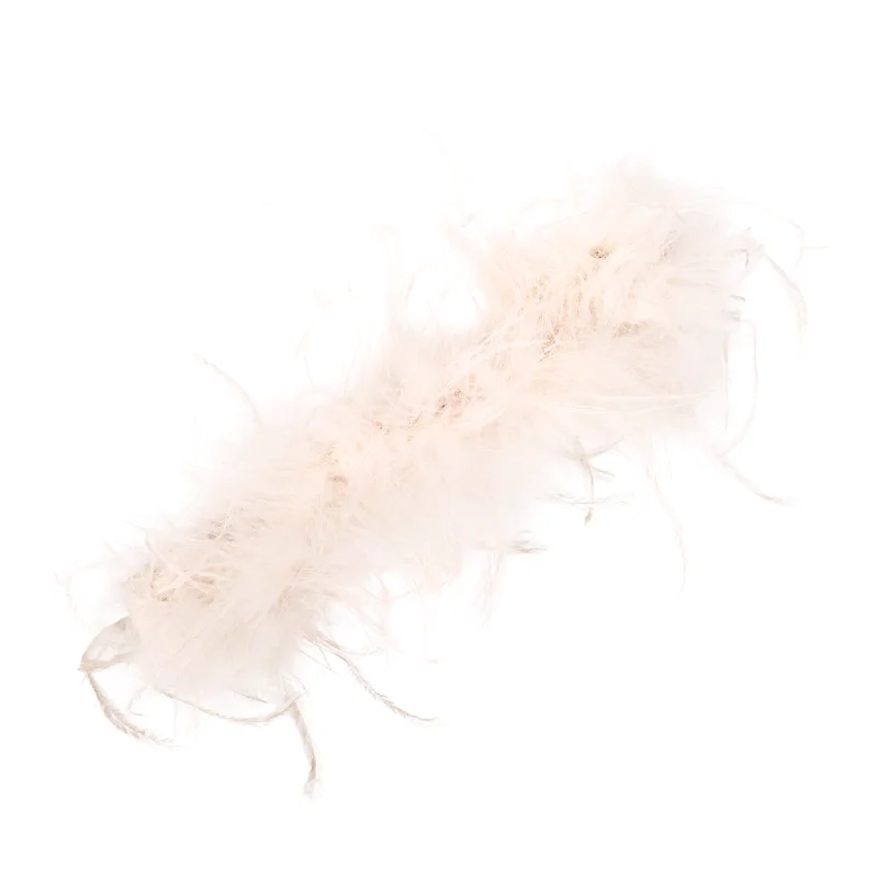 Bangles with interlocking links for uniqueness -Dana Glam Adjustable Ostrich Feather Bracelet - Blush