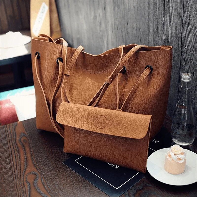 Practical women's bags with front pockets and shoulder strap for everyday use-Fashion Women Leather Shoulder Messenger Purse Handbag Crossbody Satchel Tote Bag