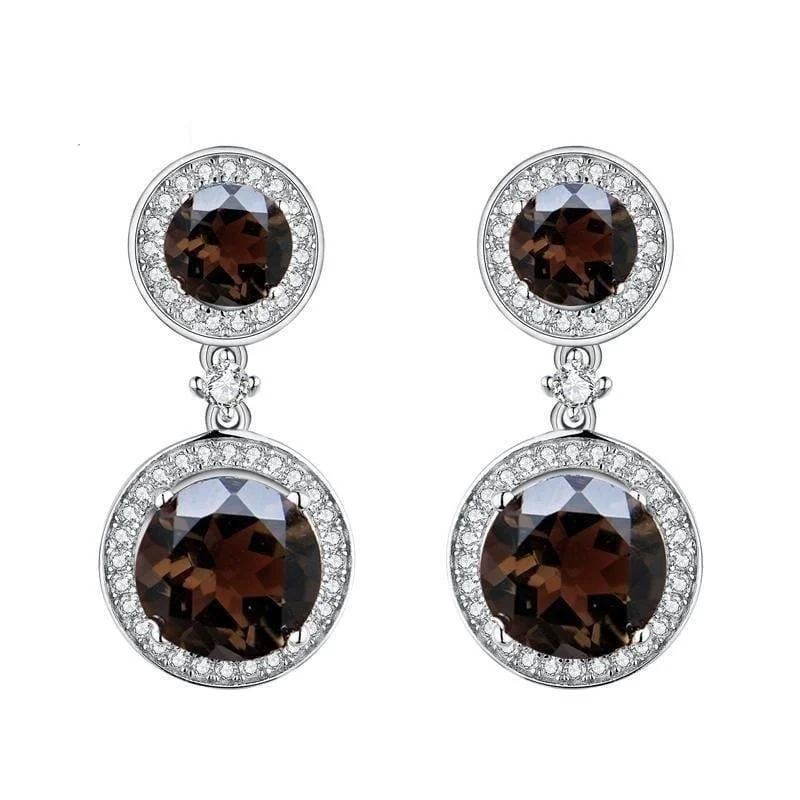 Drop Earrings for Prom Night -Dangle Clasp Gemstone Fine Jewelry Earrings