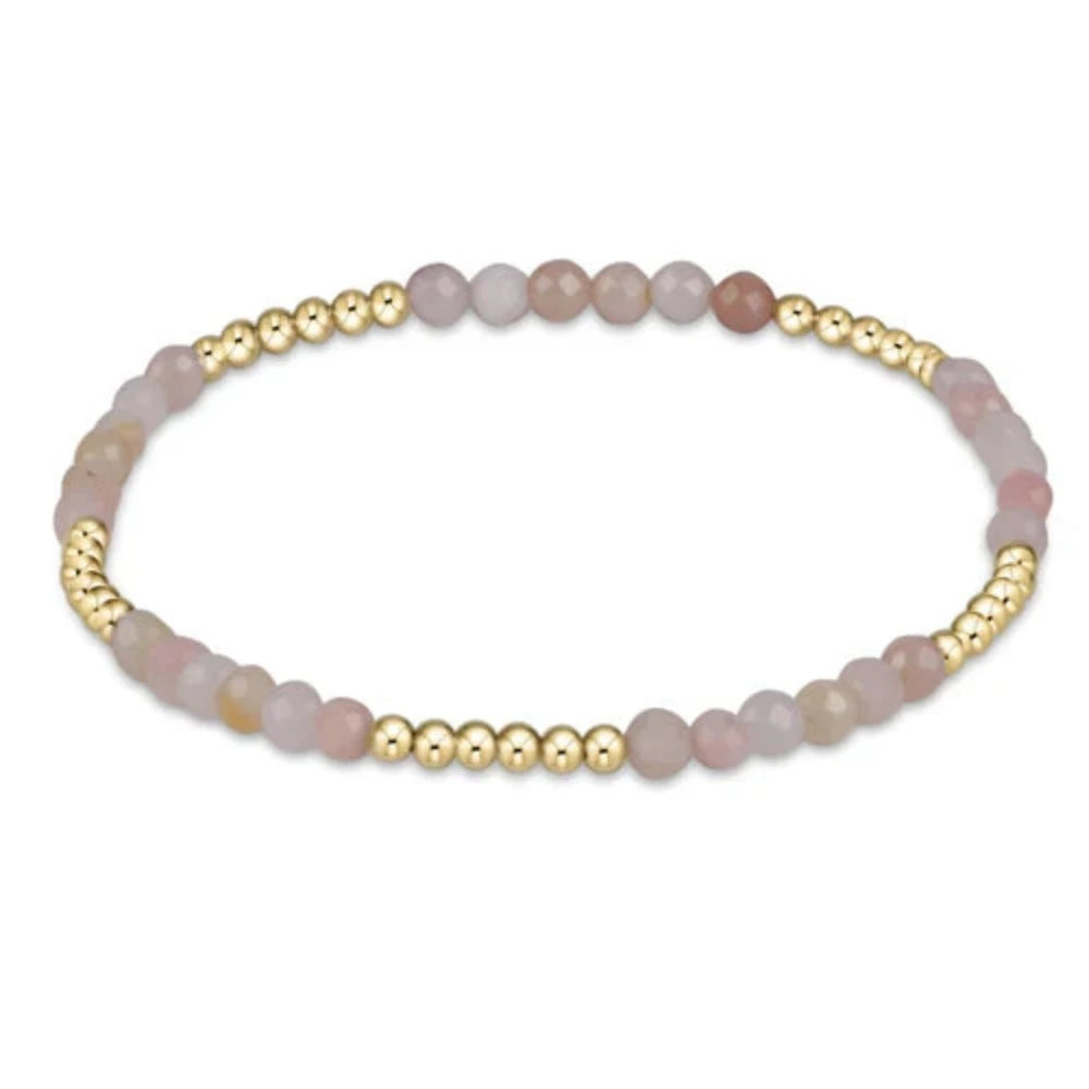 Bracelets with faceted aquamarine for sea glow -enewton 6.25" Blissful Pattern 2.5mm Bead Gemstone Bracelet - Pink Opal