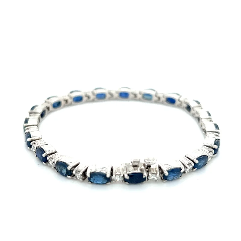 Bracelets with engraved constellations for stargazers -Diamond and Blue Sapphire Tennis Bracelet