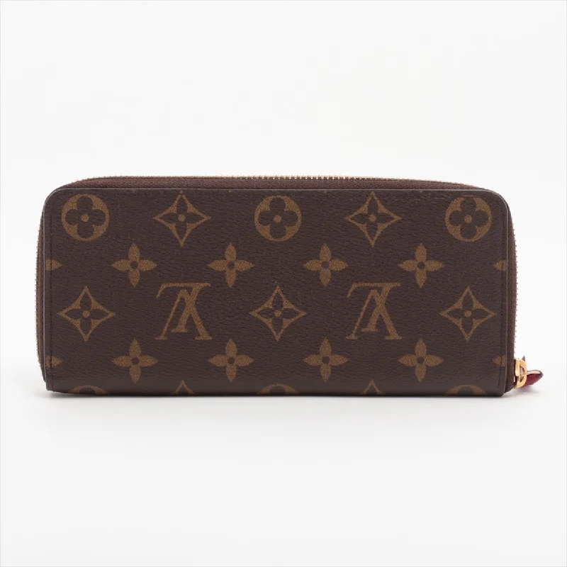 Women's bags with multiple compartments and zipper closure for organized storage-Pre Owned Louis Vuitton Monogram Canvas Fuchsia Clemence Wallet