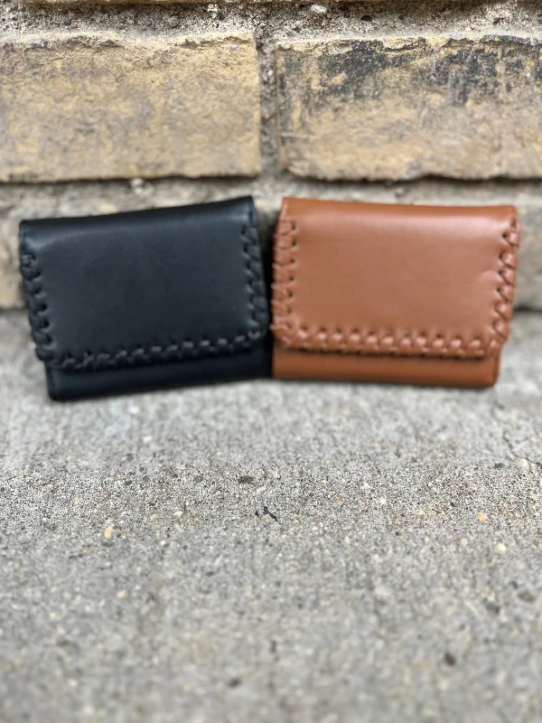 Elegant women's bags with leather detailing and minimalist shape for sophisticated look-Jen and Co Logan Trifold Wallet