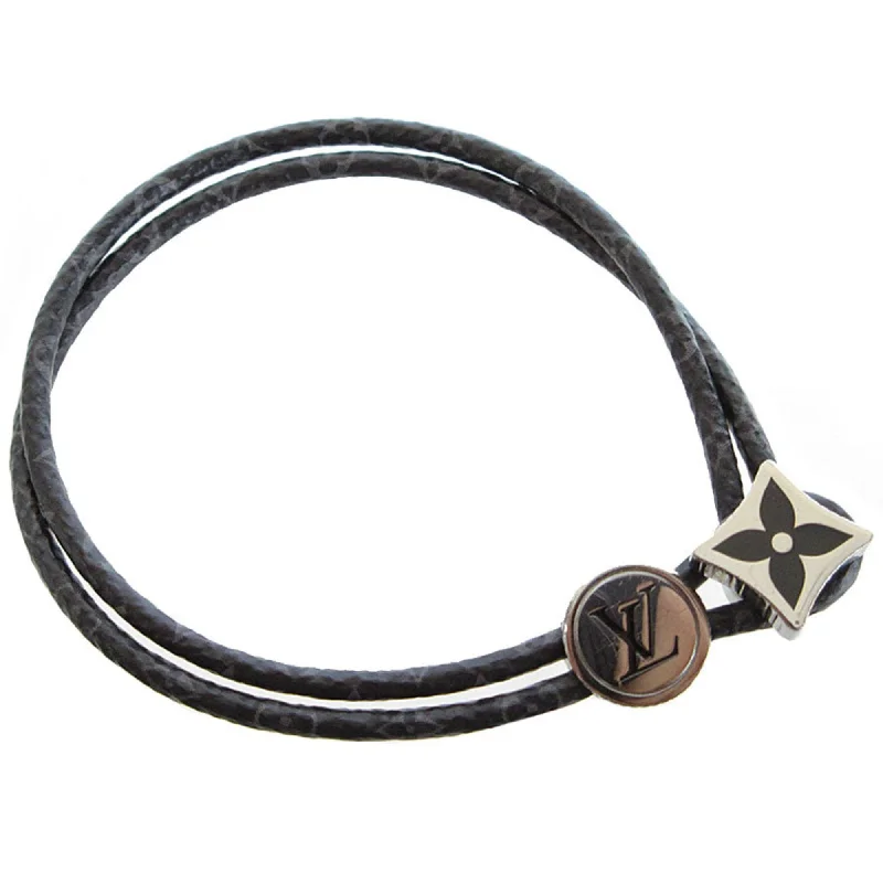 Bracelets with adjustable chains for perfect fit -Louis Vuitton    Metal Monogram Eclipse Charm Bracelet (Pre-Owned)