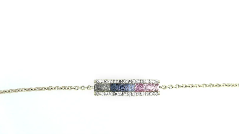 Bracelets with adjustable chains for perfect fit -Multi Colored Sapphire Bracelet