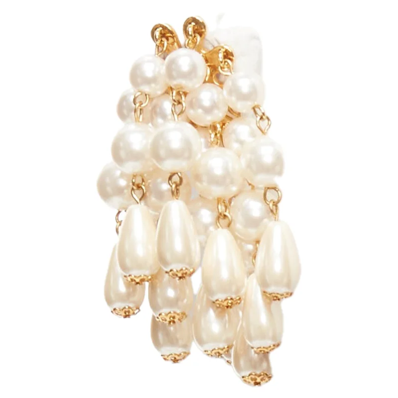 Drop Earrings for Valentine's Day -Lele Sadoughi Faux Pearl Starburst Dangling Chandelier Pin Earrings