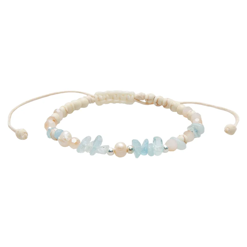 Bangles with raw citrine for sunny charm -Blue Lagoon Seastone Bracelet