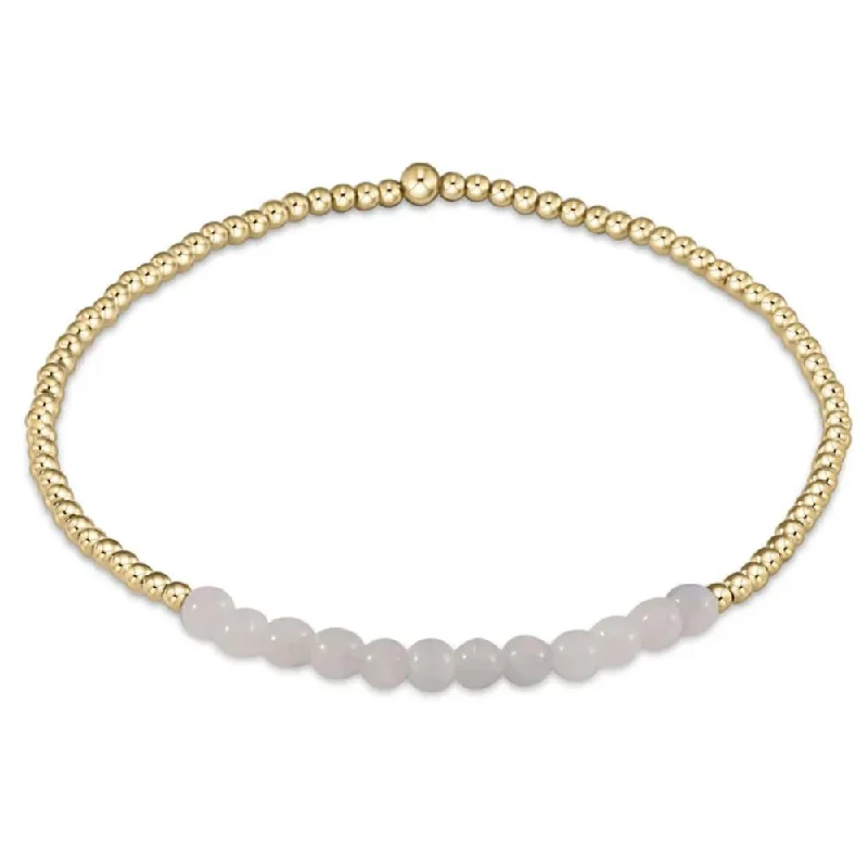 Bracelets with pearl beads for classic beauty -enewton 6.25" Gold Bliss Gemstone 2mm Bead Bracelet - Moonstone