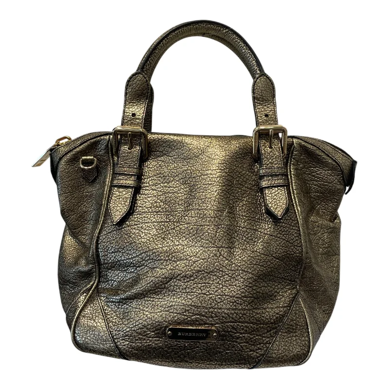 Women's bags with sleek design and simple hardware for a chic, minimalist appearance-BURBERRY/Tote Bag/Iridescent/Leather/GLD/