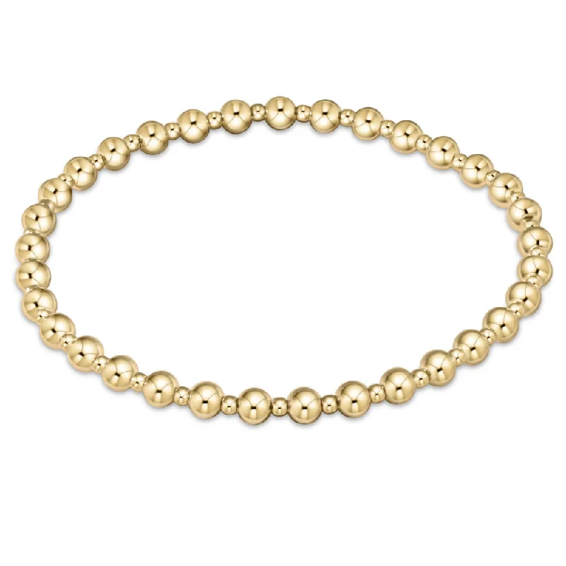 Bracelets with pearl beads for classic beauty -enewton 7.25" extends Classic Grateful Pattern Bead Bracelet - Gold 4mm