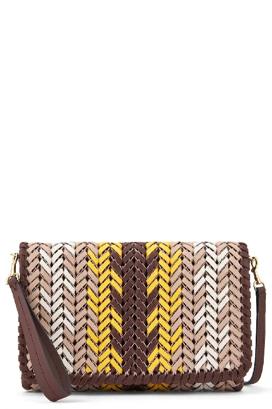 Trendy women's bags with colorful accents and playful details for vibrant fashion-Neeson Zig Zag Crossbody Bag - Mahogany