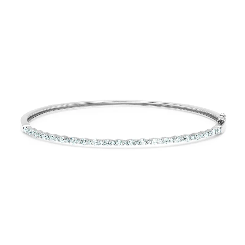 Bangles with blue quartz for cool tones -0.95ctw Diamond Bangle Bracelet