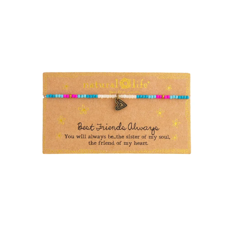 Bangles with rose-cut gems for vintage -Best Friends Always You Will Always Be The Sister of My Soul The Friend of My Heart Giving Beaded Bracelet