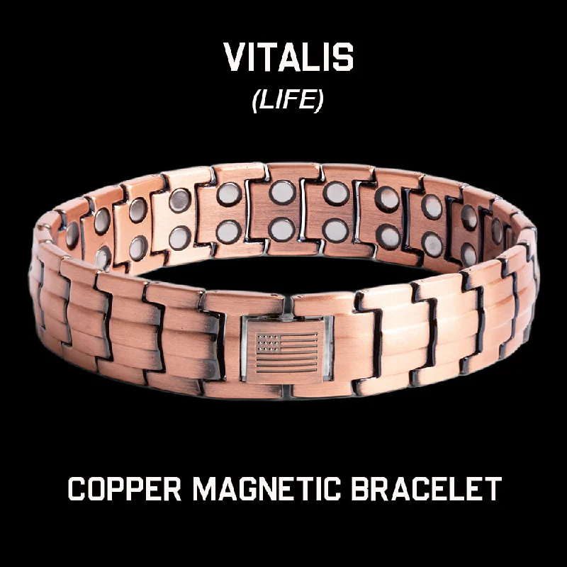 Vintage bangles with intricate filigree metalwork -Vitalis Copper Magnetic Bracelet : Helps Pair Veterans With A Service Dog Or Shelter Dog