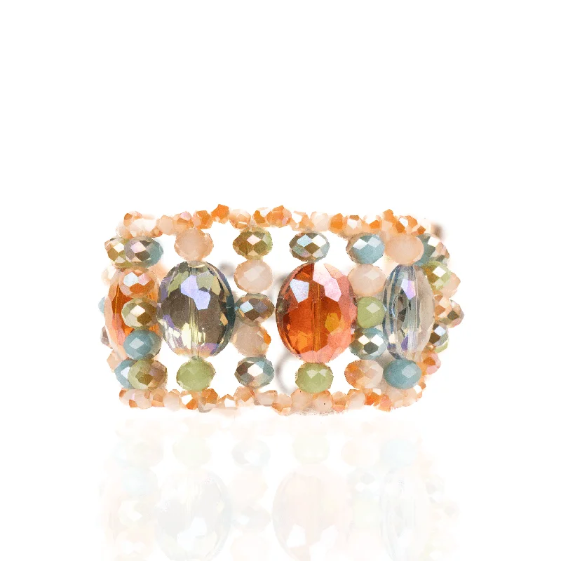 Bracelets with sunstone gems for fiery shine -Malia Glass Bracelet - Sienna Sage