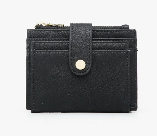 Trendy women's bags with crossbody strap and adjustable length for comfort-Jen and Co Black Odelia Card Wallet