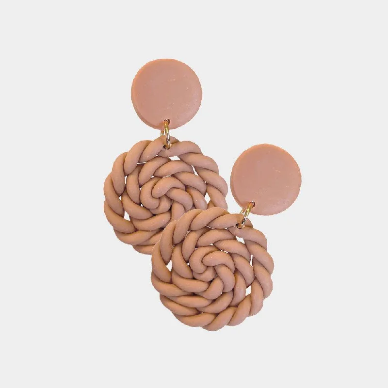 Small Drop Earrings for Delicate -Clay Braided Earrings