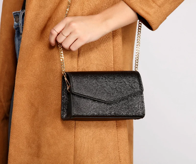 Women's bags with fold-over top and chic hardware for evening glamour and elegance-Back To Basics Mini Envelope Crossbody