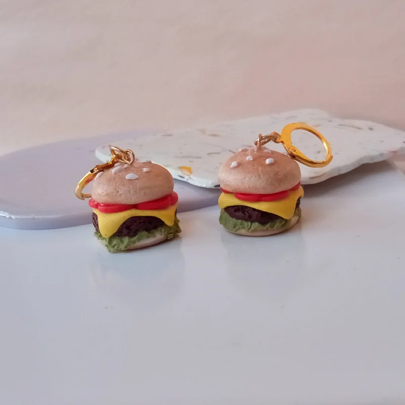 Star Shaped Drop Earrings for Charm -Burger Earrings