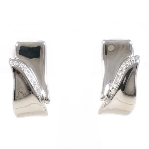 Drop Earrings with Floral Motifs -Tasaki K18 White Gold Diamond Earrings