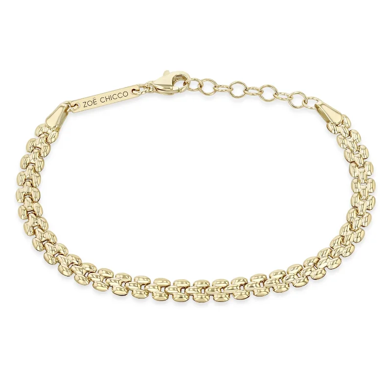 Bangles with interlocking links for uniqueness -Zoe Chicco 14k Small Panther Chain Bracelet