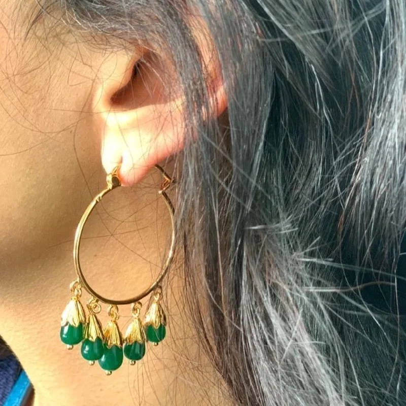 Drop Earrings with Floral Motifs -Zeyna Earrings