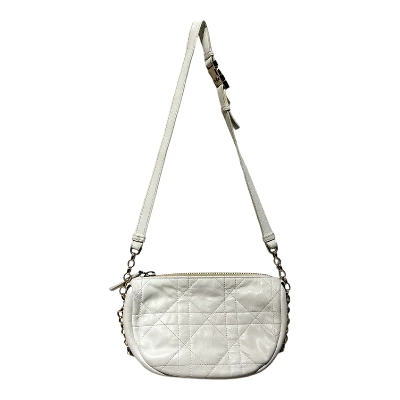 Stylish women's bags with soft velvet material and bold embellishments for glam-Christian Dior/Cross Body Bag/Leather/WHT/vibe hobo