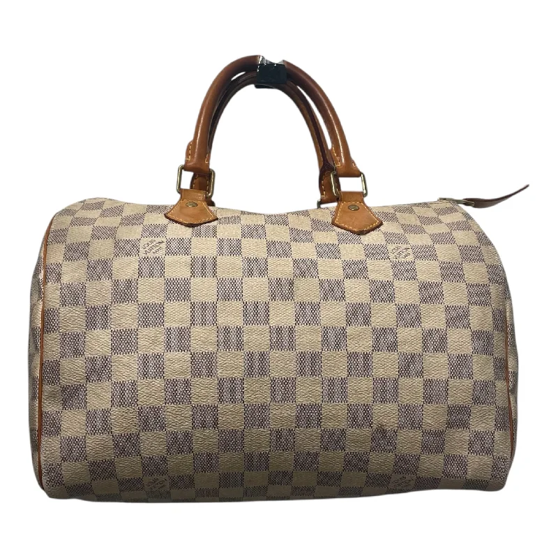 Women's bags with quilted texture and chain strap for a sophisticated yet stylish look-LOUIS VUITTON/Boston Bag/Monogram/Leather/CRM/SPEEDY 30 DAMIER AZUR