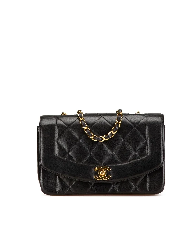 Women's bags with polished finish and luxurious leather for a professional, elegant style-Small Lambskin Quilted Crossbody Bag with Chain Strap