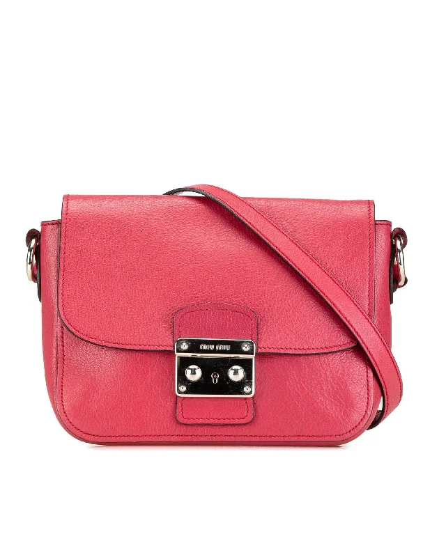 Women's bags with functional compartments and sleek, clean lines for practicality and style-Leather Sound Lock Crossbody with Adjustable Strap and Interior Pockets