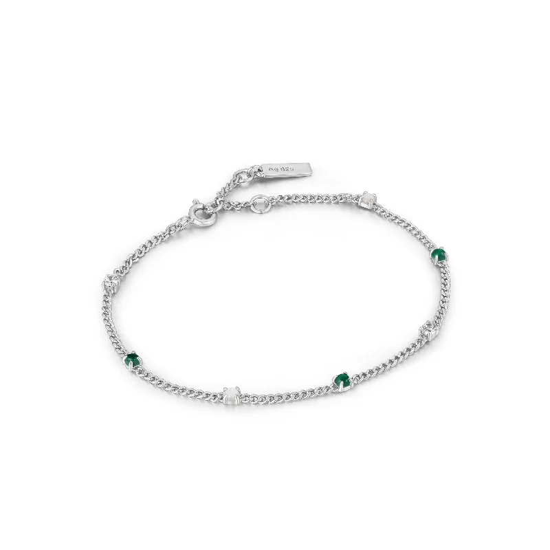 Bracelets with carved rose quartz for romance -Malachite Chain Bracelet