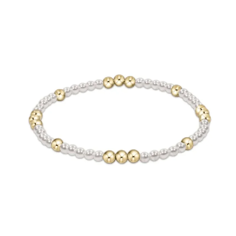 Bangles with pave-set diamonds for dazzle -enewton 6.25" Worthy Pattern 3mm Gemstone Bead Bracelet - Pearl