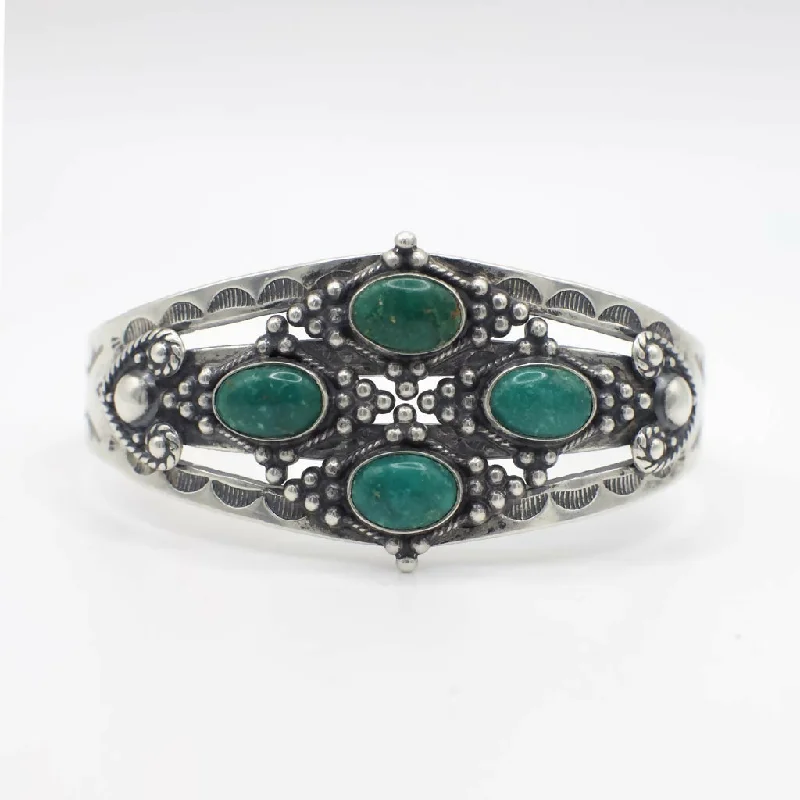 Bracelets with sleek topaz for icy shine -Vintage Maisels Sterling Silver Fred Harvey Era Genuine Turquoise Cuff Bracelet