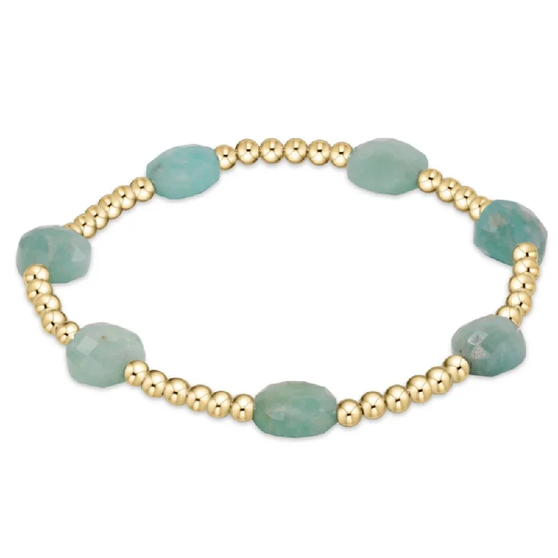 Bracelets with woven leather for rustic style -enewton 6.25" Admire Gold 3mm Bead Bracelet - Amazonite