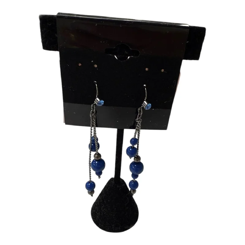 Screw Back Drop Earrings for Security -Earrings Dangle/Drop By Croft And Barrow In Blue