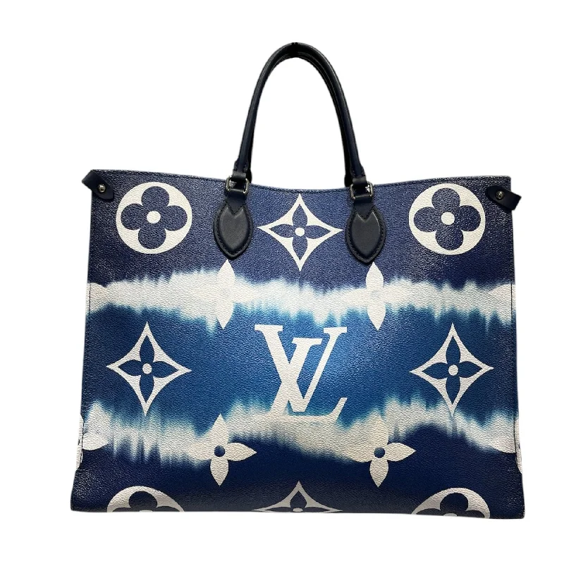 Trendy women's bags with unique shape and stylish hardware for modern flair-LOUIS VUITTON/Tote Bag/All Over Print/Leather/BLU/ESCALE GIANT BLUE