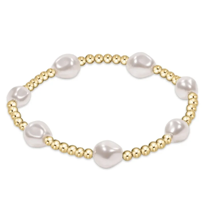 Bangles with pave-set diamonds for dazzle -enewton 7.25" extends Admire Gold 3mm Bead Bracelet - Pearl