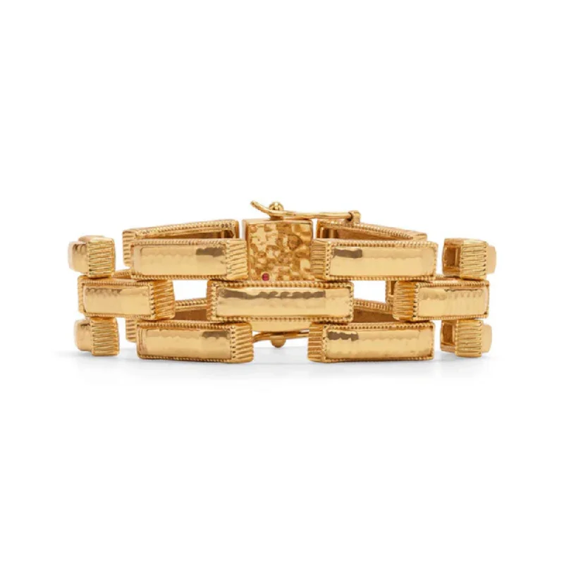 Bangles with herkimer diamonds for raw clarity -Capucine De Wulf Pathway Link Gold Bracelet - 7.5"