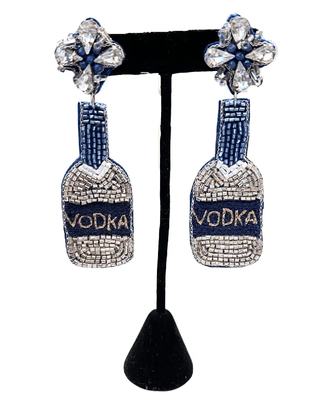 Round Drop Earrings for Classic -Vodka Beaded Earrings