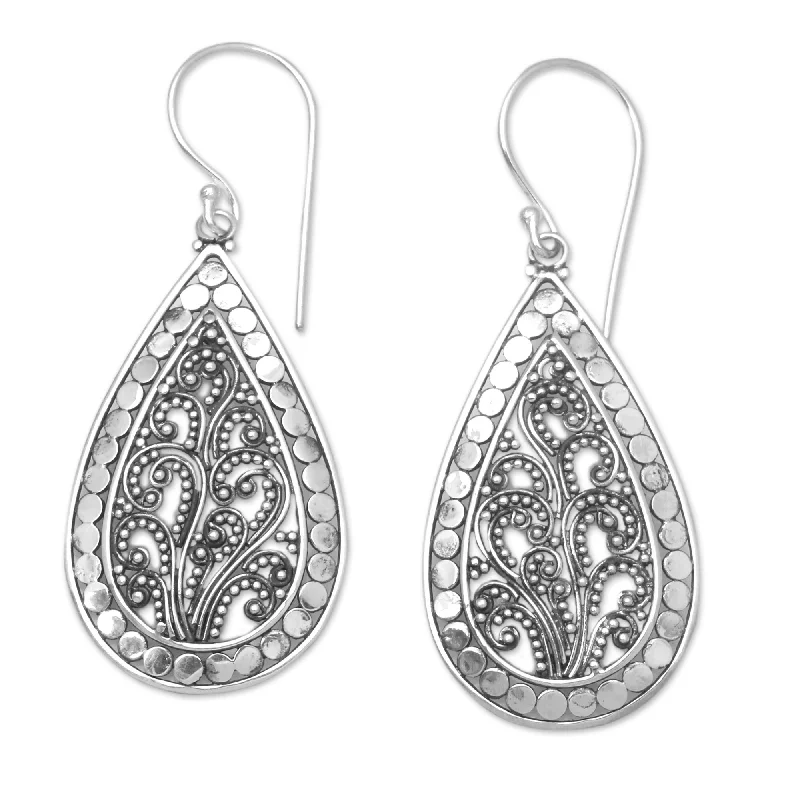 Drop Earrings with Polished Shine -Novica Handmade Seraphim Of Love Sterling Silver Dangle Earrings