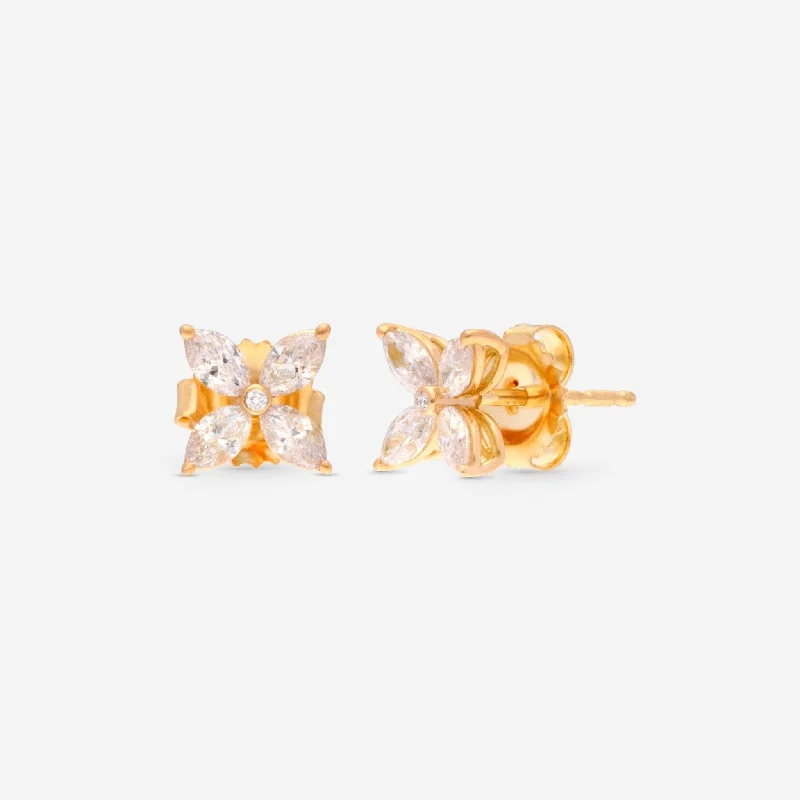 Drop Earrings for Prom Night -Roberto Coin 18K Yellow Gold Diamond Earrings 9991209AYERX