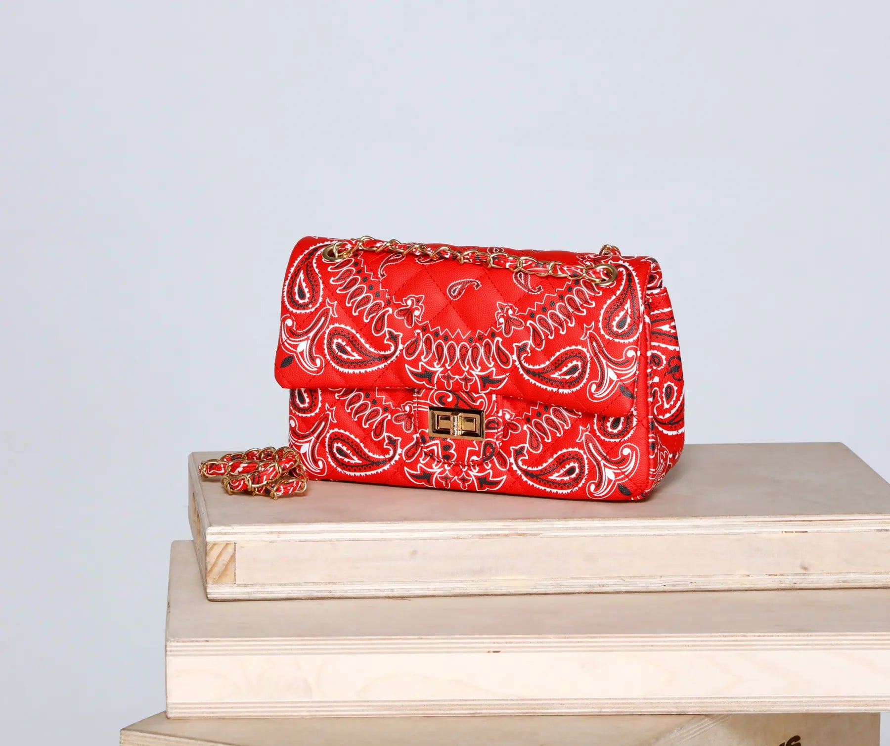 Women's bags with quilted design and chain strap for a sophisticated look-Keep It Casual Bandana Print Crossbody