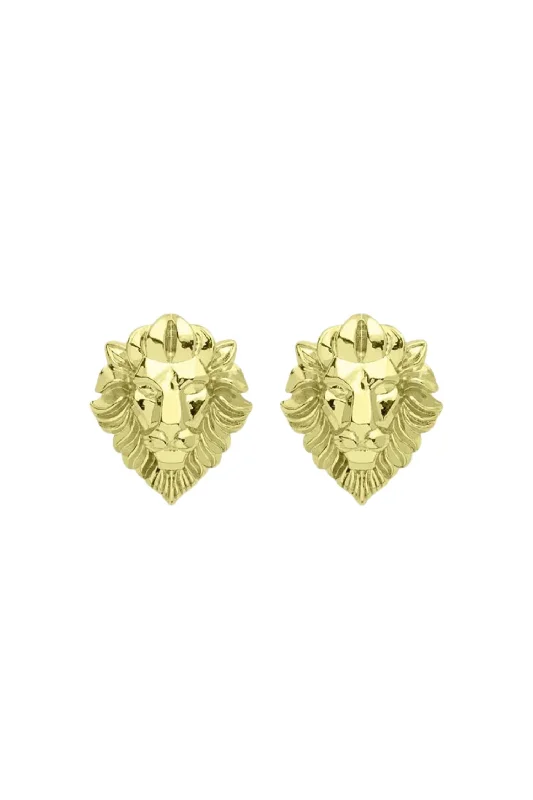 Heavy Duty Drop Earrings for Durability -Women's Hear Me Roar Studs Earrings In 18K Gold Plated