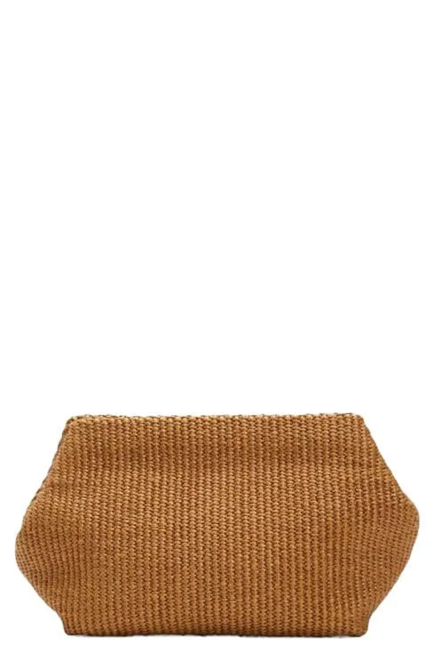 Women's bags with compact size and chic design for evening outings and parties-Raffia Crossbody Clutch