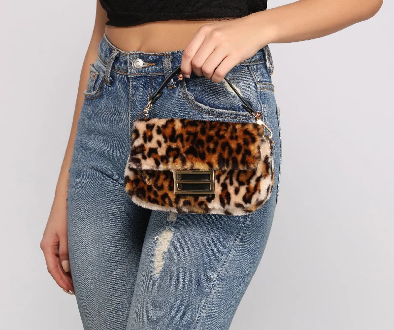 Women's bags with chic, structured design and textured leather for added flair-Fierce Fashionista Faux Fur Crossbody