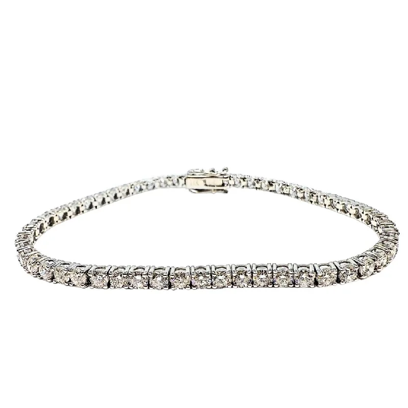 Stackable bangles with colorful enamel finishes -14K White Gold Lab Grown 6ct Diamond Tennis Bracelet