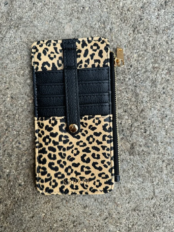 Women's bags with metallic straps and high-quality leather for a chic, elegant look-Leopard Kedzie Essentials Only Zippered Wallet