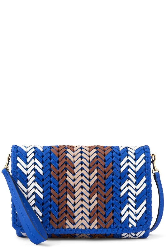 Elegant women's bags with gold hardware and sleek design for formal events-Neeson Zig Zag Crossbody Bag - Electric Blue