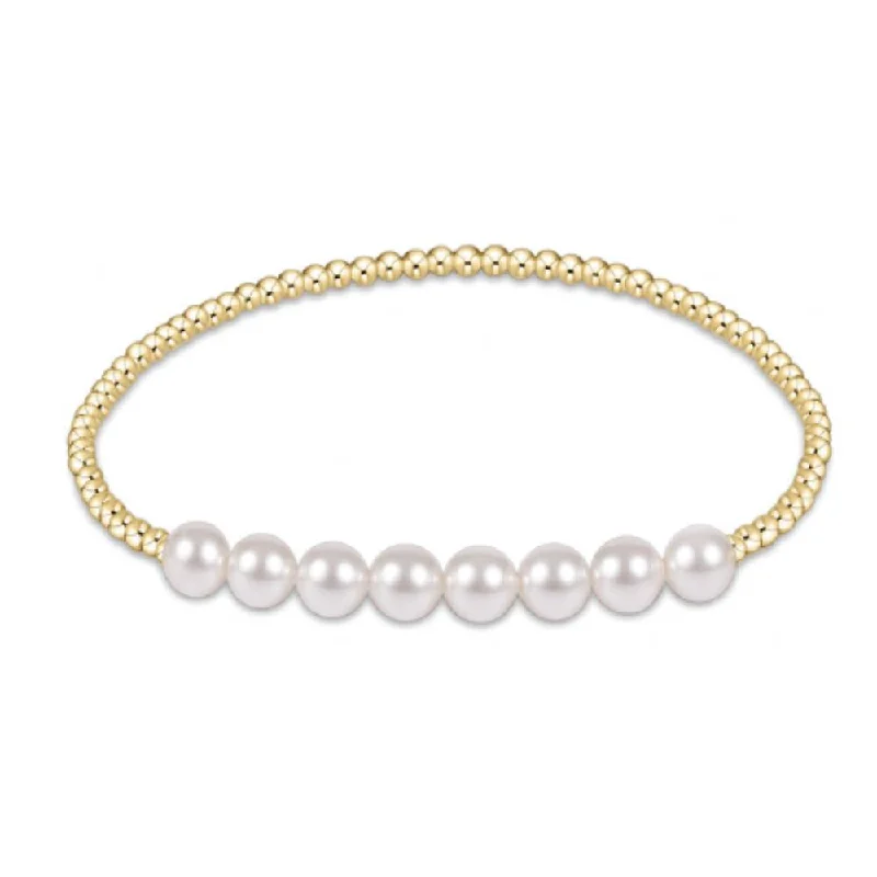 Bracelets with adjustable chains for perfect fit -enewton 6.25" Classic Beaded Bliss Bracelet - Pearl 2.5/5mm